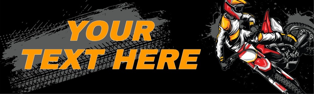 Happy Birthday Banner - Motocross Dirt Bike