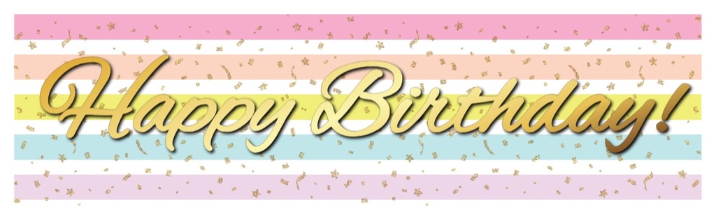Happy Birthday Banner - Rainbow Stripes