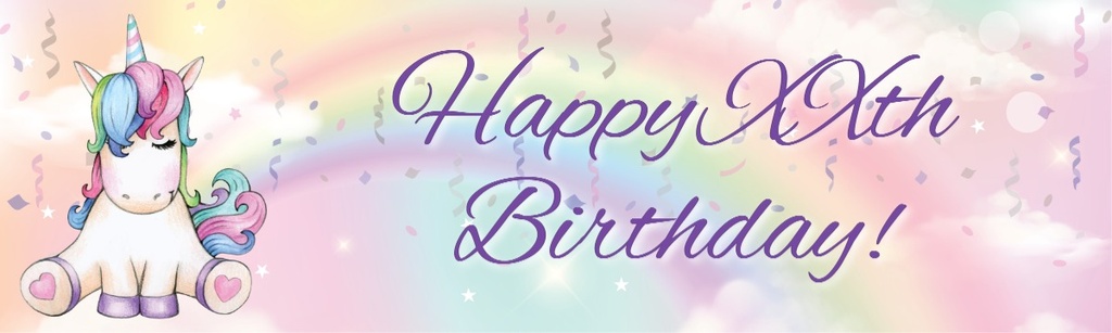 Happy Birthday Banner - Rainbow Unicorn Party