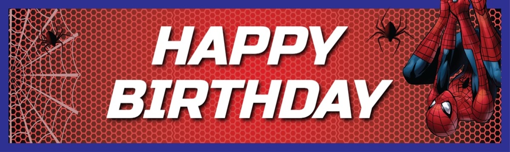 Happy Birthday Banner - Spider man Superhero