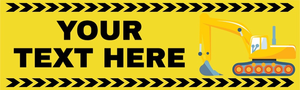 Happy Birthday Banner - Yellow Kids Digger