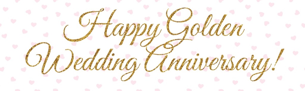 Happy Wedding Anniversary Banner - Gold
