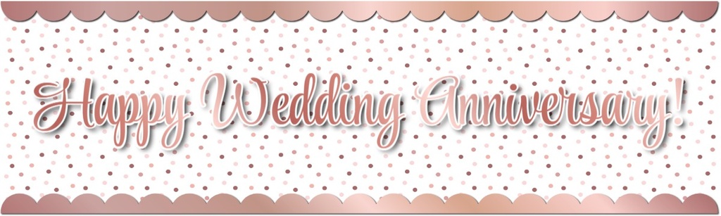 Personalised Happy Wedding Anniversary Banner - Rose Pink Dotty Design