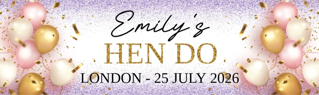 Hen Do Banner - Welcome To The Hen Party Purple