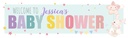 Personalised Baby Shower Banner - Bunny & Stars - Custom Name