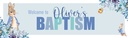 Personalised Baptism Banner - Blue Rabbit Floral - Custom Name
