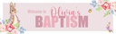 Personalised Baptism Banner - Pink Rabbit Floral Welcome - Custom Name