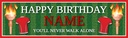Personalised Birthday Banner - Liverpool Football Red- Custom Text