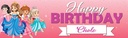 Personalised Birthday Banner - Princess Party Pink - Custom Name