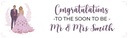 Personalised Engagement Party Banner - Purple Congratulations - Custom Name