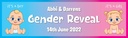 Personalised Gender Reveal Banner - Its a Boy Its A Girl - Custom Name & Date