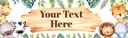 Personalised Happy Birthday Banner - Baby Jungle Animals - Custom Age