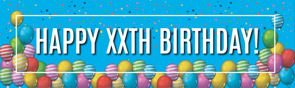 Personalised Happy Birthday Banner - Balloons - Custom Age