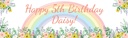Personalised Happy Birthday Banner - Floral Rainbow - Custom Text
