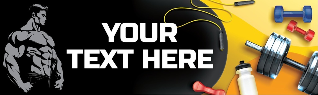 Personalised Happy Birthday Banner - Gym Work Out- Custom Text