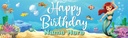 Personalised Happy Birthday Banner - Little Mermaid - Custom Name