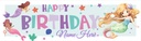 Personalised Happy Birthday Banner - Mermaid Party - Custom Name
