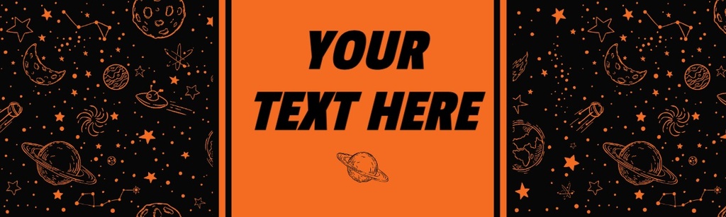 Personalised Happy Birthday Banner - Moon Stars & Planets Space - Custom Text