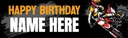 Personalised Happy Birthday Banner - Motocross Dirt Bike - Custom Name