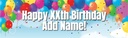 Personalised Happy Birthday Banner - Party Balloons - Custom Age