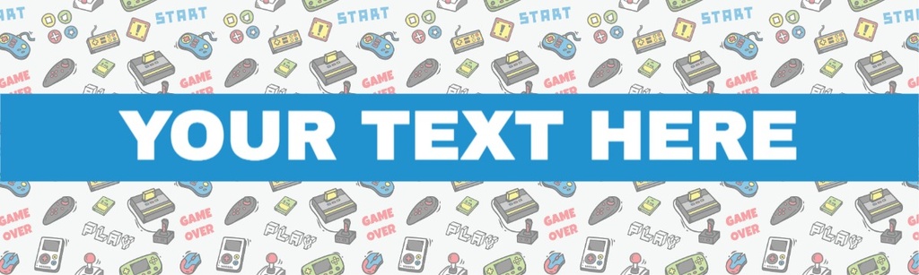 Personalised Happy Birthday Banner - Retro Gaming Kids - Custom Text