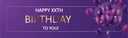 Personalised Happy Birthday Banner - Purple Balloons - Custom Age