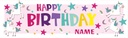 Personalised Happy Birthday Banner - Stars & Unicorns - Custom Name