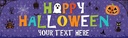Personalised Happy Halloween Party Banner - Ghosts & Ghouls - Custom Text