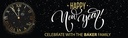 Personalised Happy New Year Banner - Black & Gold Stroke Of Midnight - Custom Text