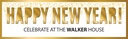 Personalised Happy New Year Banner - Gold Border - Custom Text