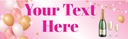 Personalised Hen Do Banner - Balloons & Champagne - Custom Text