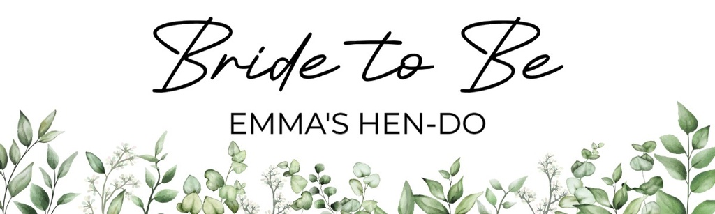 Personalised Hen Do Banner - Bride To Be Green Floral - Custom Name