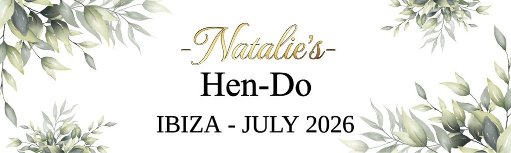 Personalised Hen Do Banner - Green Floral - Custom Name