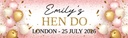 Personalised Hen Party Banner - Pink Balloons Welcome - Custom Name