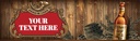 Personalised Home Bar Banner - Beer Wood Background - Custom Text