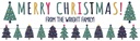 Personalised Merry Christmas Banner - Christmas Tree Design - Custom Text