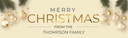 Personalised Merry Christmas Banner - Gold Baubles Festive - Custom Text