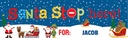 Personalised Merry Christmas Banner - Santa Stop Here! - Custom Name