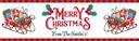 Personalised Merry Christmas Banner - Traditional Santa Sleigh - Custom Text
