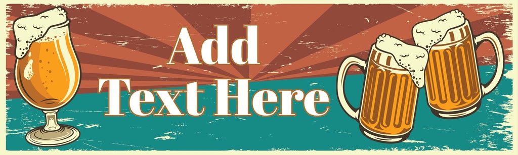 Personalised Party Banner - Beer Design 2 - Custom Text & 2 Photo Upload