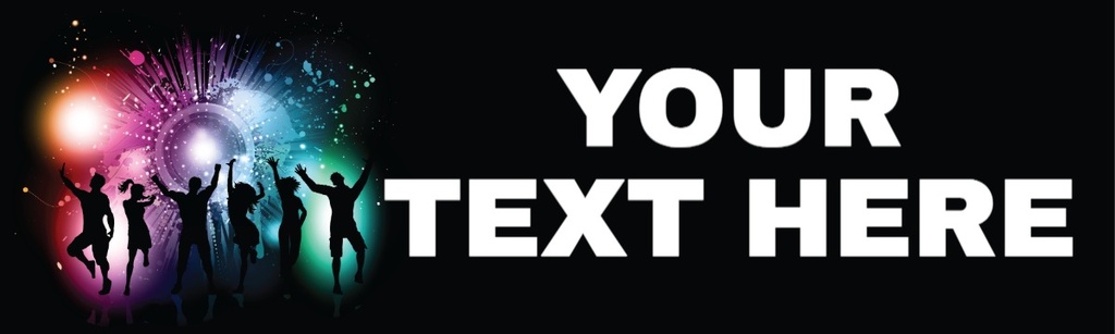 Personalised Party Banner - Dance Club - Custom Text