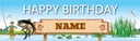 Personalised Party Banner - Fishing Fisherman - Custom Text