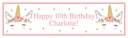 Personalised Party Banner - Flower Unicorn - Custom Text