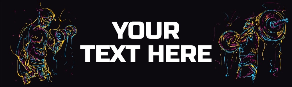 Personalised Party Banner - Gym Work Out- Custom Text