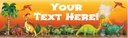 Personalised Party Banner - Kids Dinosaur - Custom Text