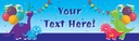 Personalised Party Banner - Kids Dinosaur Balloons - Custom Text