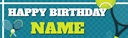Personalised Party Banner - Kids Tennis - Custom Text
