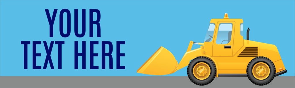 Personalised Party Banner - Kids Yellow Digger - Custom Text