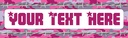 Personalised Party Banner - Pink Camouflage Army - Custom Text