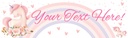 Personalised Party Banner - Pink Flower Unicorn - Custom Text